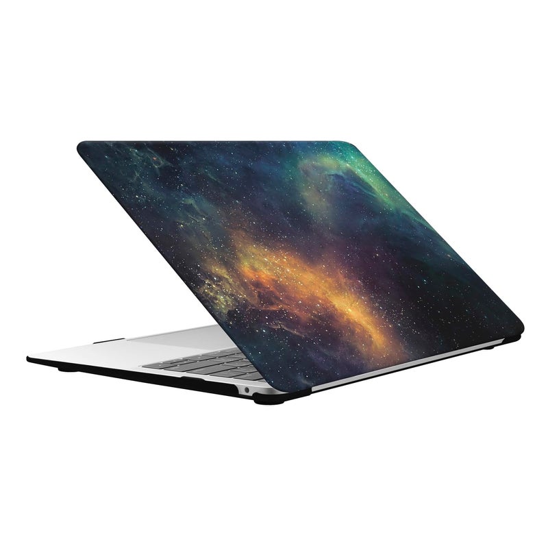 UESWILL Compatible with MacBook Air 13 inch M1 A2337 A2179 A1932 with Retina Display & Touch ID, Release 2022 2021 2020 2019 2018, Galaxy Pattern Hard Case Cover + Microfiber Cloth, Nebula/Green - Image 4